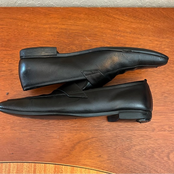 PRADA Black Saffiano Leather Loafers with Rubber Soles Size 9 (US10) - Picture 11 of 16